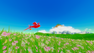PorcoRosso Seaplane FlowerField View.webp