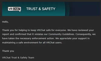 The email report may show which guidelines were broken inside of your moderation ticket response. (Wording will vary based on violation type.)